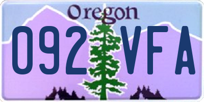 OR license plate 092VFA