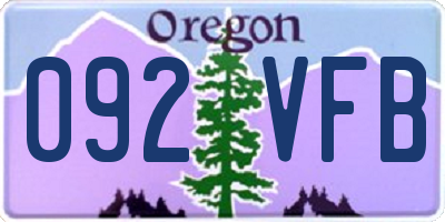 OR license plate 092VFB