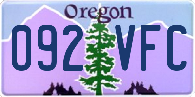 OR license plate 092VFC