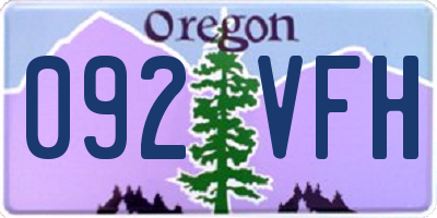 OR license plate 092VFH