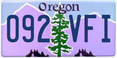 OR license plate 092VFI
