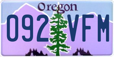OR license plate 092VFM