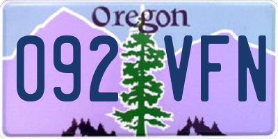 OR license plate 092VFN
