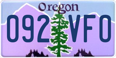 OR license plate 092VFO