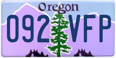 OR license plate 092VFP
