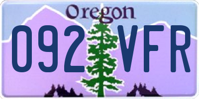 OR license plate 092VFR