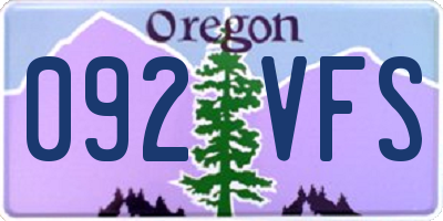 OR license plate 092VFS