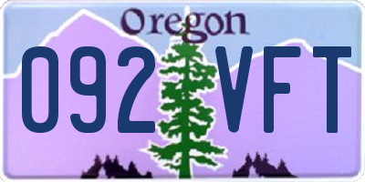 OR license plate 092VFT