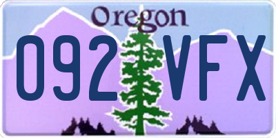 OR license plate 092VFX