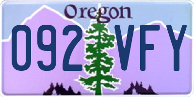 OR license plate 092VFY