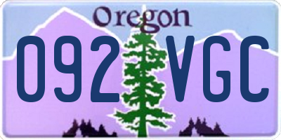 OR license plate 092VGC