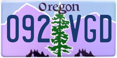 OR license plate 092VGD