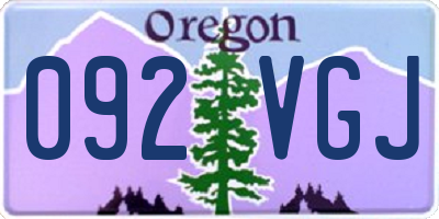 OR license plate 092VGJ