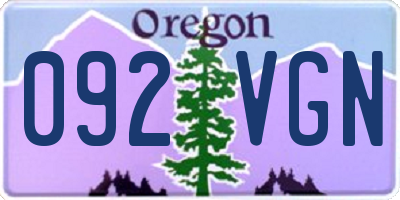 OR license plate 092VGN