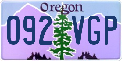 OR license plate 092VGP