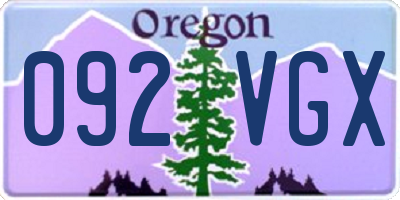 OR license plate 092VGX