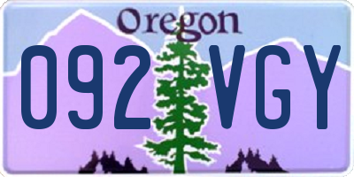 OR license plate 092VGY