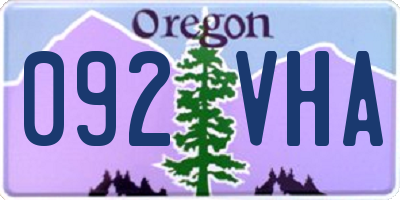 OR license plate 092VHA