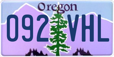 OR license plate 092VHL