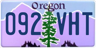 OR license plate 092VHT