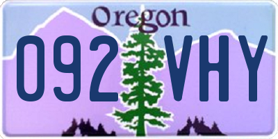 OR license plate 092VHY