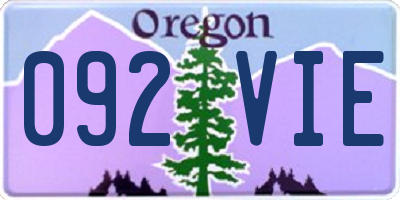 OR license plate 092VIE