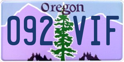 OR license plate 092VIF