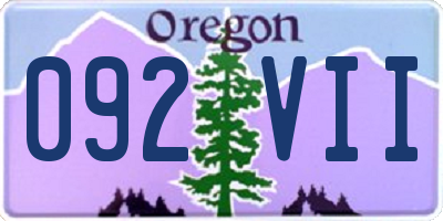 OR license plate 092VII