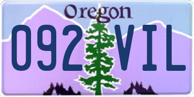 OR license plate 092VIL