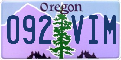 OR license plate 092VIM