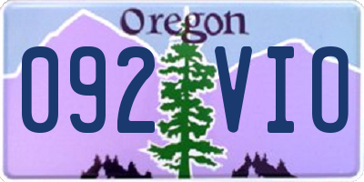 OR license plate 092VIO