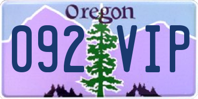 OR license plate 092VIP