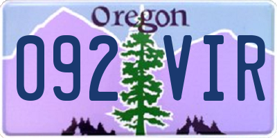 OR license plate 092VIR