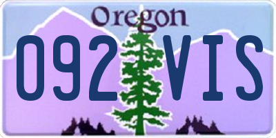 OR license plate 092VIS