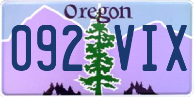 OR license plate 092VIX