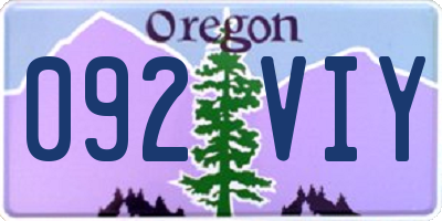 OR license plate 092VIY