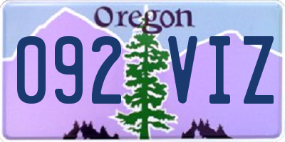 OR license plate 092VIZ