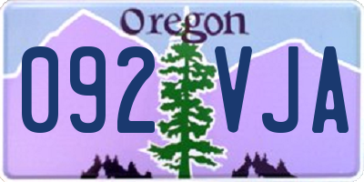 OR license plate 092VJA