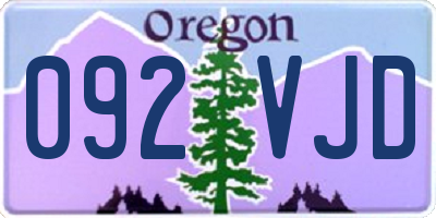 OR license plate 092VJD