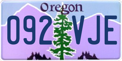 OR license plate 092VJE
