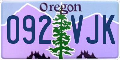 OR license plate 092VJK