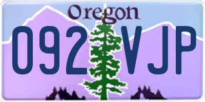 OR license plate 092VJP