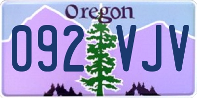 OR license plate 092VJV