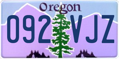 OR license plate 092VJZ