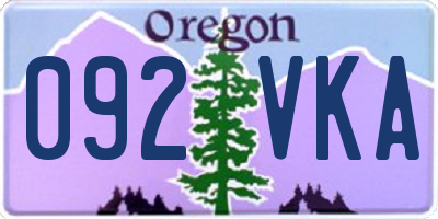 OR license plate 092VKA