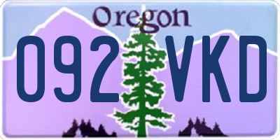 OR license plate 092VKD