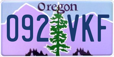 OR license plate 092VKF