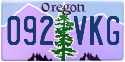 OR license plate 092VKG