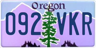 OR license plate 092VKR