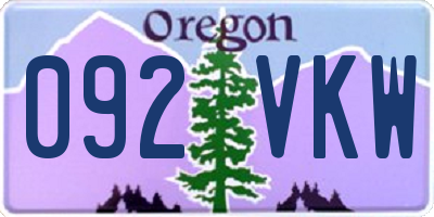 OR license plate 092VKW